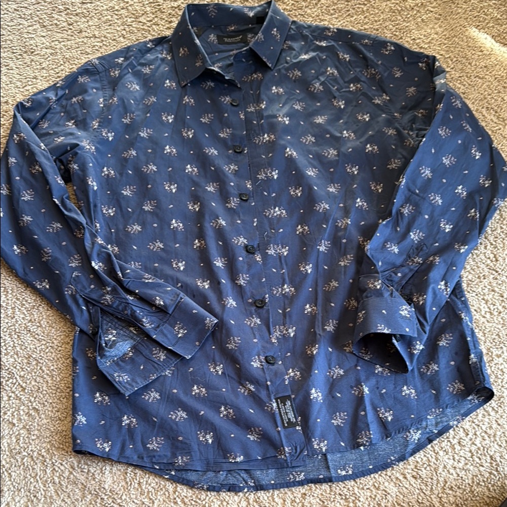 Men's Blue Floral Shirt